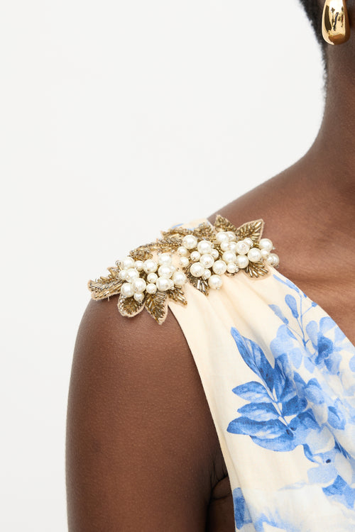 Antonio Marras Floral Embellished A-Line Dress