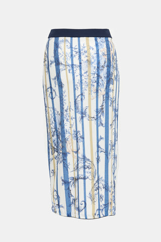 Antonio Marras Floral & Striped Knit Skirt