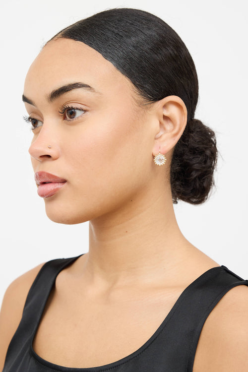 Anzie 14K Yellow Gold Dew Drop Snowflake Earrings