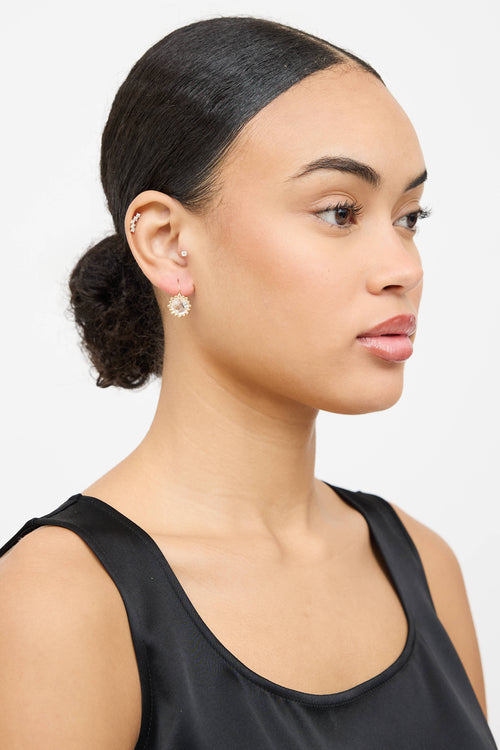 Anzie 14K Yellow Gold Dew Drop Snowflake Earrings