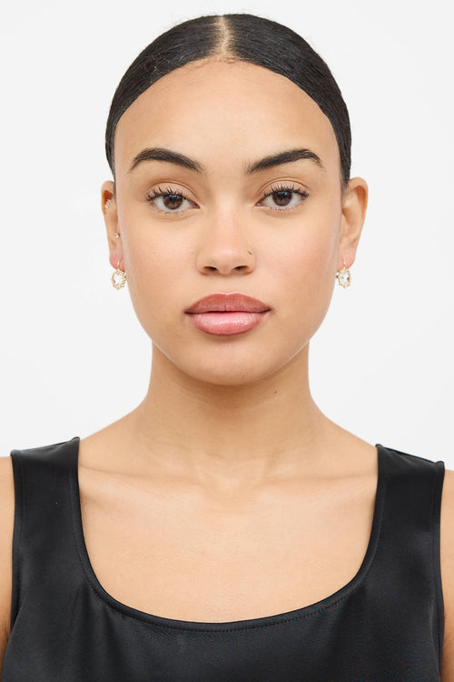 Anzie 14K Yellow Gold Dew Drop Snowflake Earrings