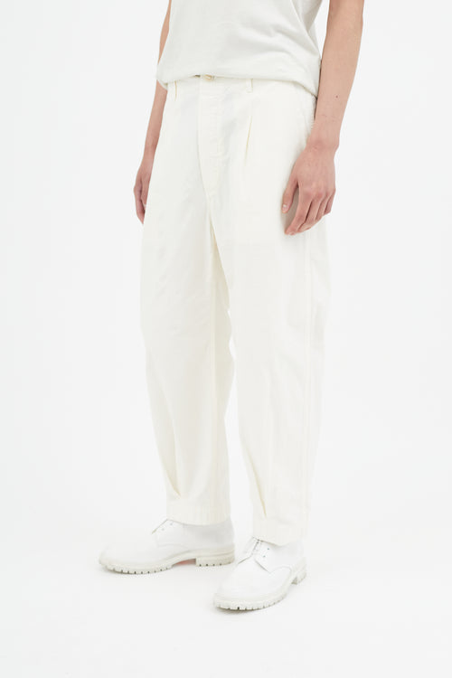 Applied Art Forms Cream Pleated Cargo Trouser