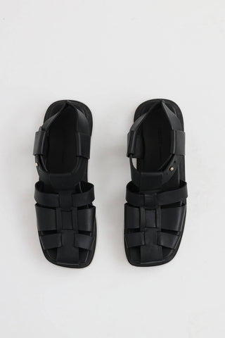 Khaite Leather Fisherman Woven Sandal