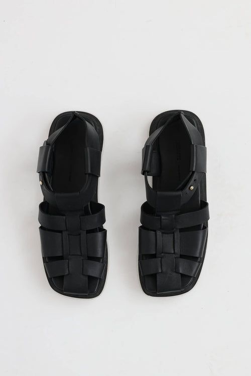 Khaite Leather Fisherman Woven Sandal