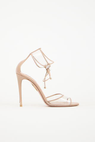 Aquazzura Beige Leather & PVC Heel