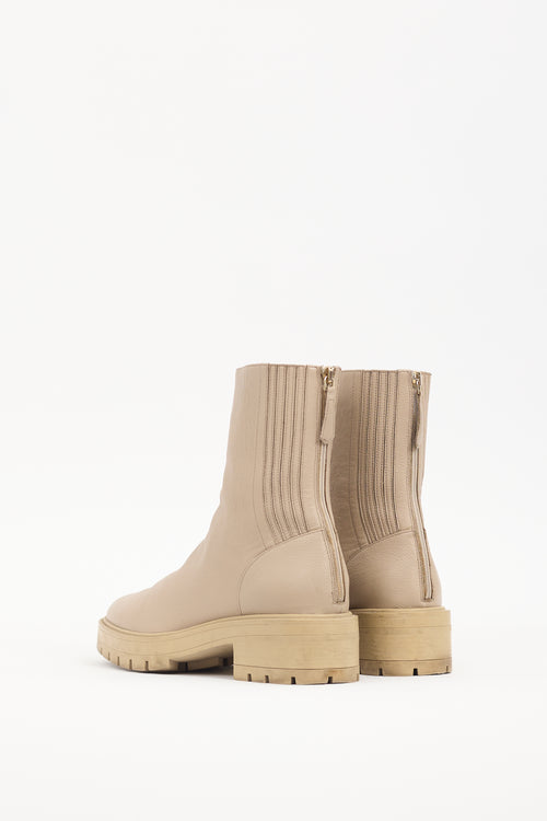 Aquazzura Beige Leather Saint Honore Boot