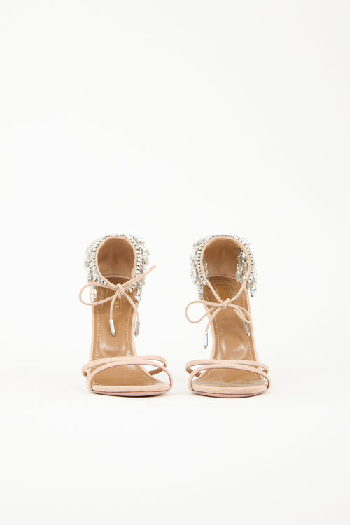 Aquazzura Suede & Crystal Eden Sandal