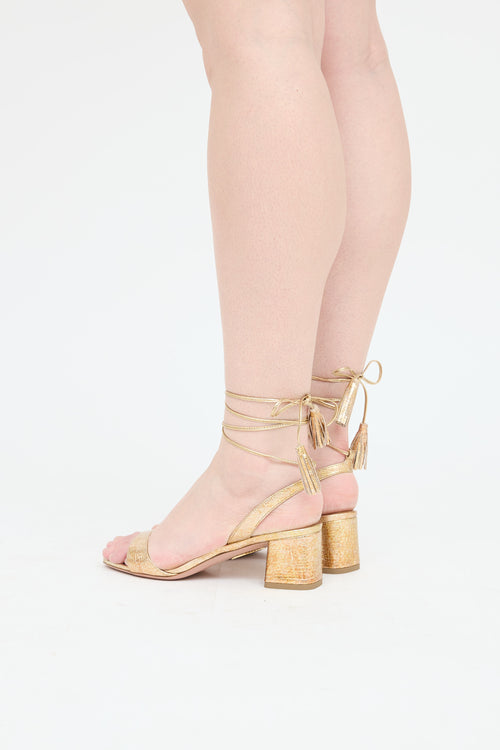 Aquazzura Leather Wrap Sandal