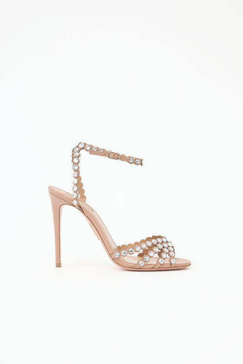 Aquazzura Leather Embellished Tequila Sandal