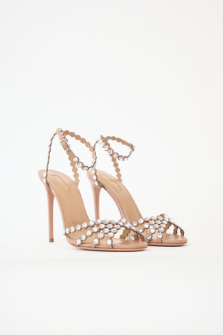 Aquazzura Leather Embellished Tequila Sandal