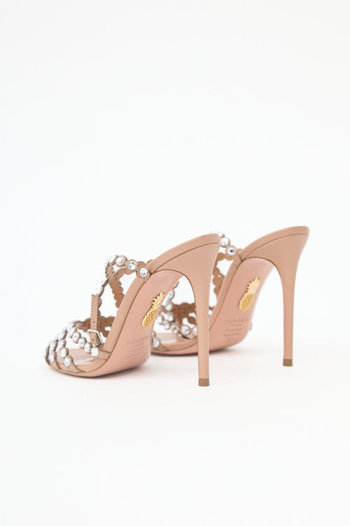 Aquazzura Leather Embellished Tequila Sandal