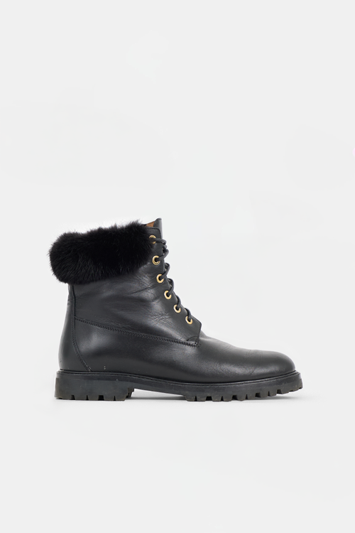 Aquazzura Leather & Fur Heilbrunner Boot