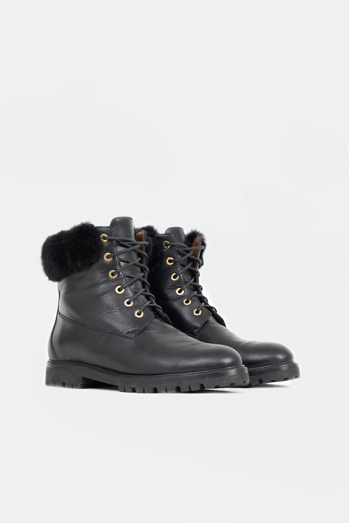 Aquazzura Leather & Fur Heilbrunner Boot