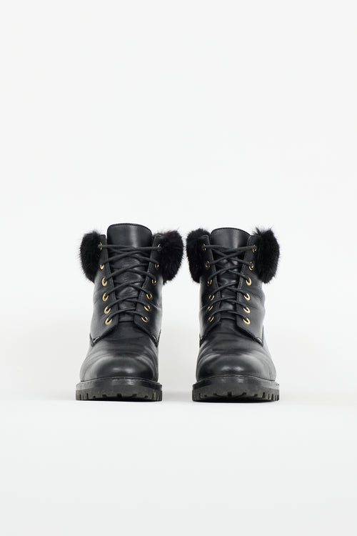 Aquazzura Leather & Fur Heilbrunner Boot