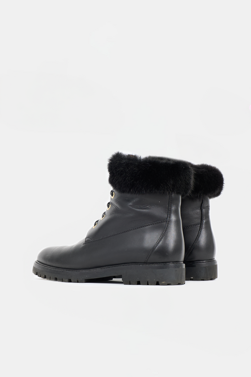 Aquazzura Leather & Fur Heilbrunner Boot