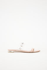 Aquazzura Leather & PVC Crystal Slide