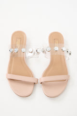 Aquazzura Leather & PVC Crystal Slide