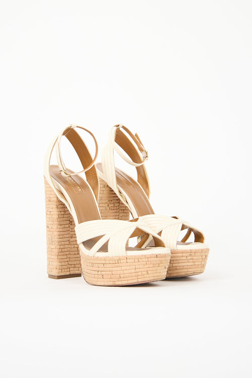 Aquazzura Leather & Cork Sundance Heel