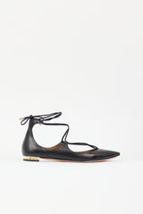 Aquazzura Leather Christy Lace Up Flat