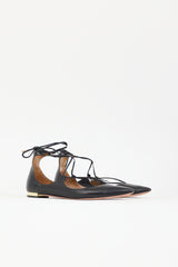 Aquazzura Leather Christy Lace Up Flat