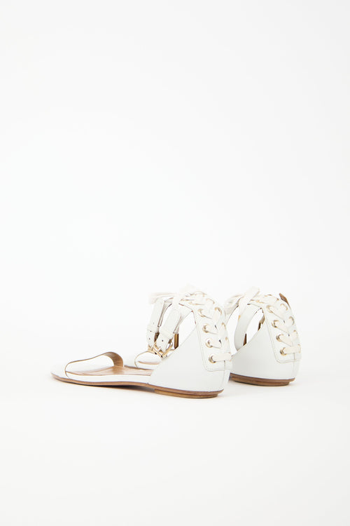 Aquazzura Leather Lace Up Sandal