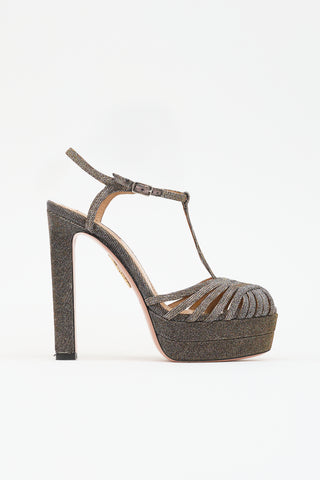 Aquazzura Metallic Platform Sandal