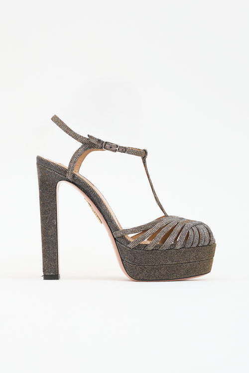 Aquazzura Metallic Platform Sandal