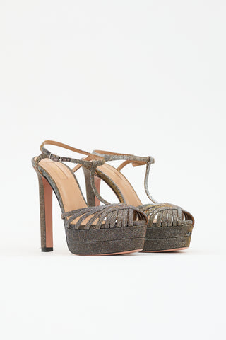 Aquazzura Metallic Platform Sandal
