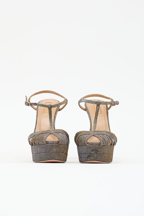 Aquazzura Metallic Platform Sandal