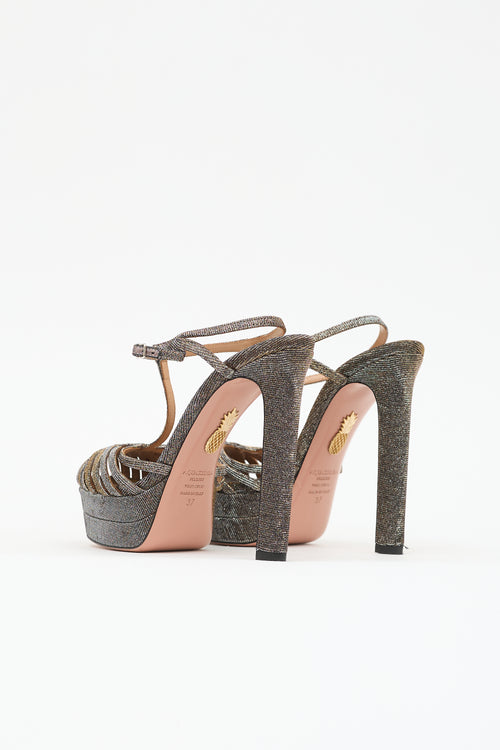Aquazzura Metallic Platform Sandal