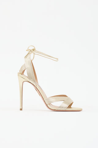 Aquazzura Metallic Leather Ari Sandal