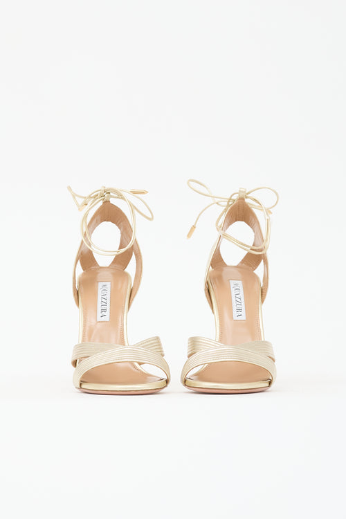 Aquazzura Metallic Leather Ari Sandal