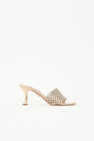 Aquazzura Metallic Leather Candy Mule