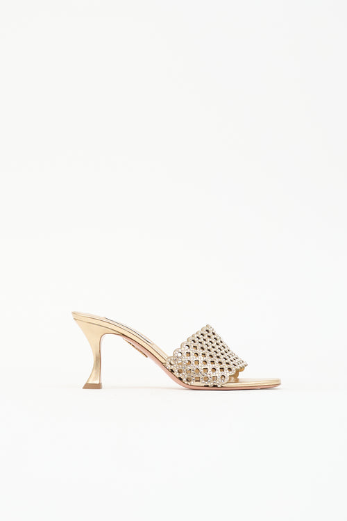 Aquazzura Metallic Leather Candy Mule