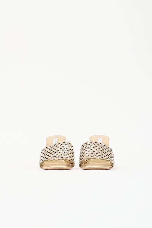 Aquazzura Metallic Leather Candy Mule