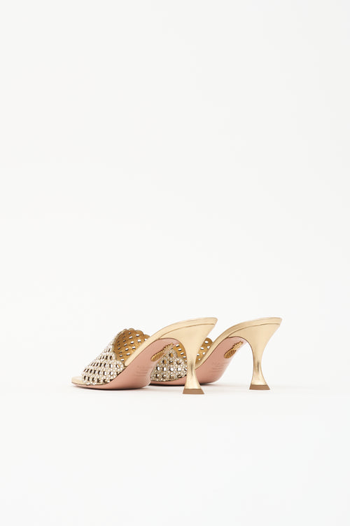 Aquazzura Metallic Leather Candy Mule