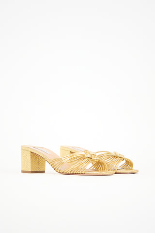 Aquazzura Metallic Leather Club Sandal