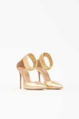 Aquazzura Metallic Leather Pointed Heel