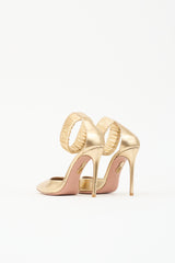 Aquazzura Metallic Leather Pointed Heel
