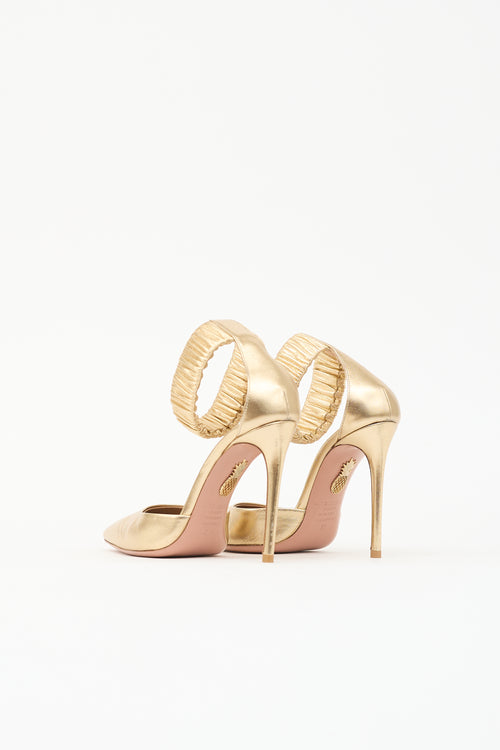 Aquazzura Metallic Leather Pointed Heel