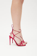 Aquazzura Pink & Gold Suede Whisper Sandal  Edit alt text