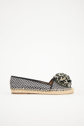 Aquazzura Raffia Pom Espadrille Flat