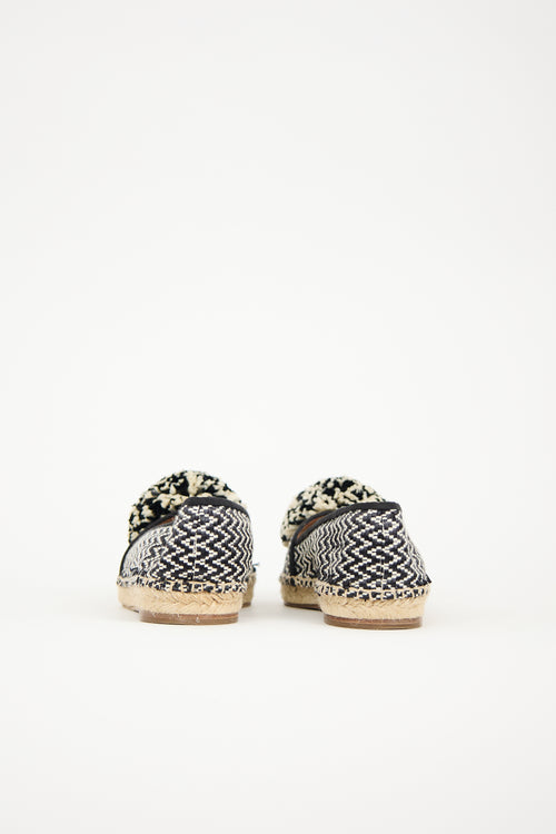 Aquazzura Raffia Pom Espadrille Flat