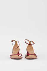 Aquazzura Red & Black Embossed Leather Purist 50 Sandal
