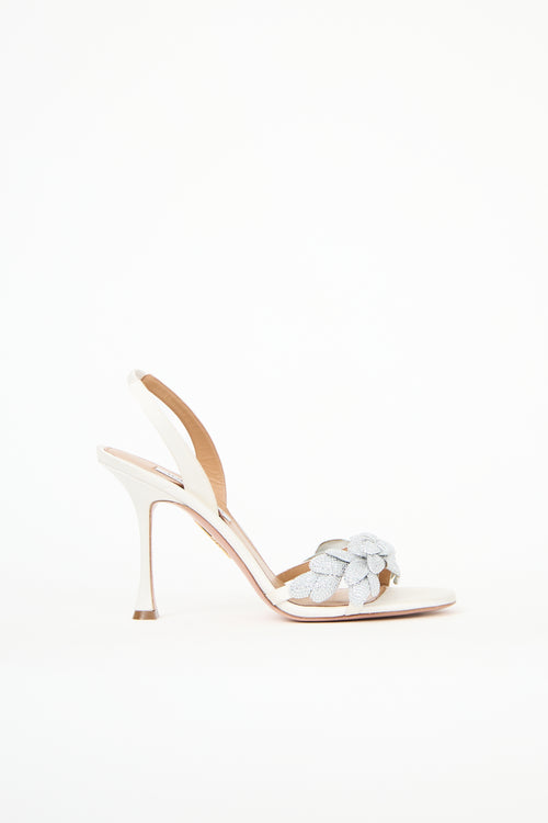 Aquazzura Satin Galactic Flower Heel