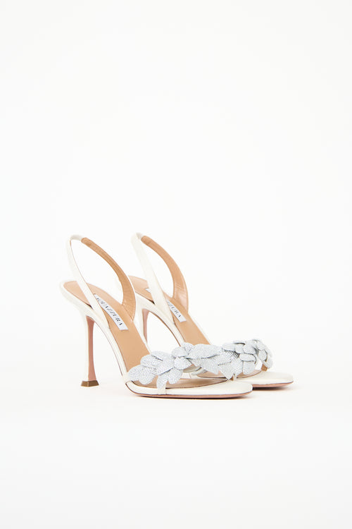 Aquazzura Satin Galactic Flower Heel