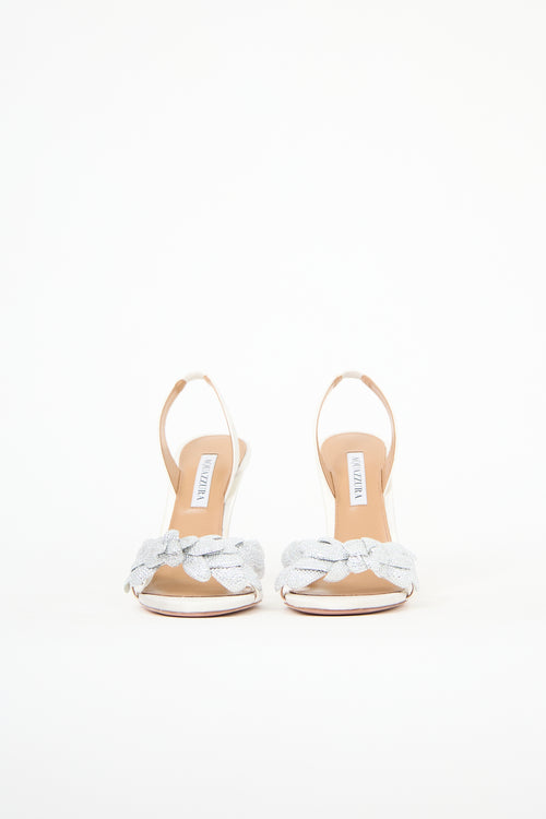 Aquazzura Satin Galactic Flower Heel