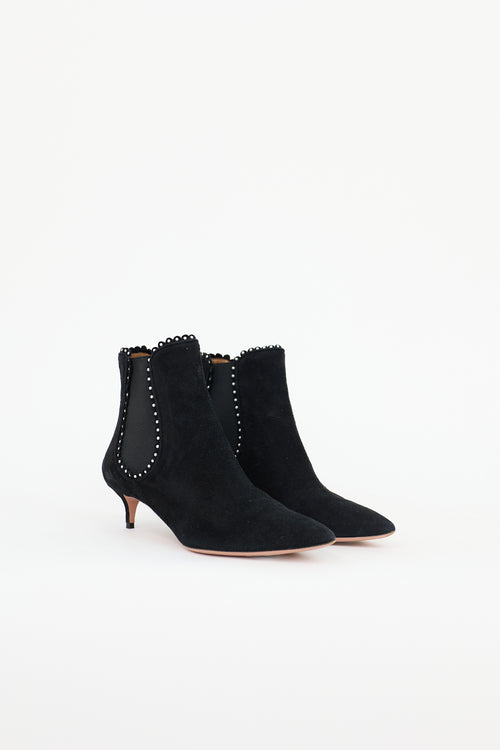 Aquazzura Suede Embellished Jicky Boot