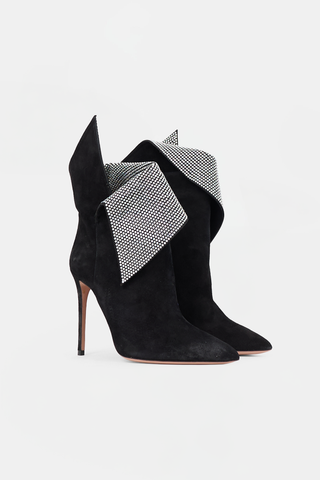 Aquazzura Suede Embellished Night Fever Boot