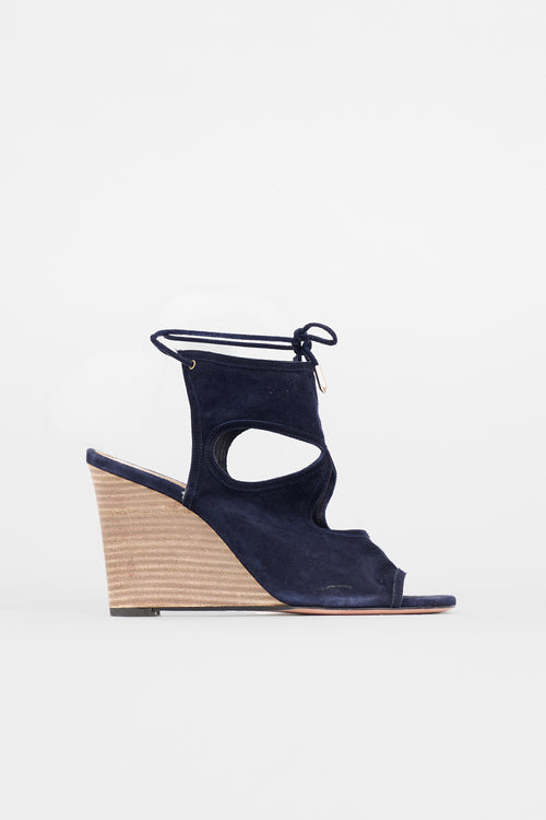 Aquazzura Suede Sexy Thing Wedge Sandal